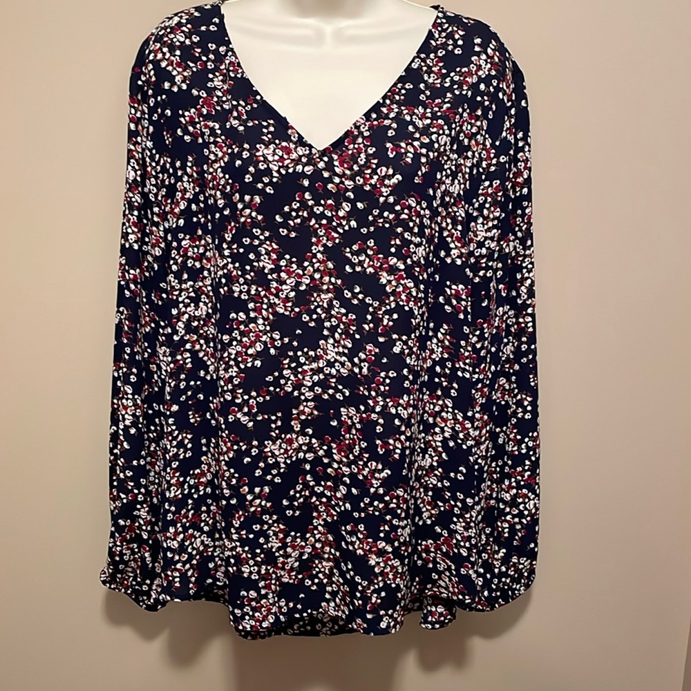 Blue floral blouse